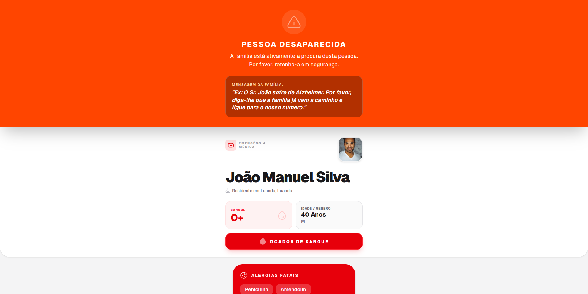 Alerta de Pessoa Desaparecida